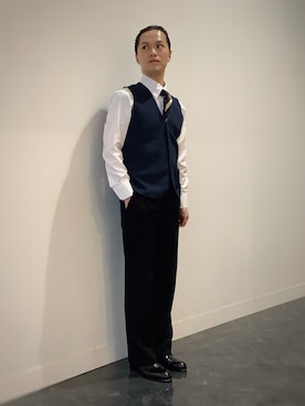 「アイテム（ビジネスシャツ）」を使った、BRICK HOUSE シャツ工房 福井フェアモール店さん（メンズ・167cm）の秋コーディネート