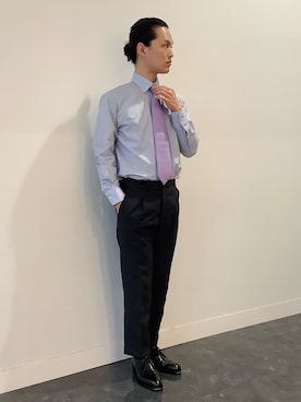 「アイテム（ビジネスシャツ）」を使った、BRICK HOUSE シャツ工房 福井フェアモール店さん（メンズ・167cm）の夏コーディネート