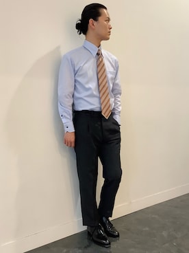「アイテム（ビジネスシャツ）」を使った、BRICK HOUSE シャツ工房 福井フェアモール店さん（メンズ・167cm）の夏コーディネート