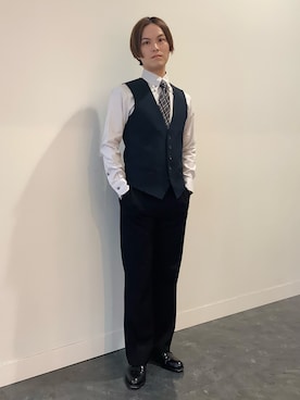 「BRICK HOUSE by TOKYO SHIRT（ブリックハウス）のアイテム」を使った、BRICK HOUSE シャツ工房 福井フェアモール店さん（メンズ・167cm）の冬コーディネート