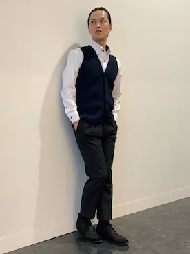 「アイテム（ベスト）」を使った、BRICK HOUSE シャツ工房 福井フェアモール店さん（メンズ・167cm）の夏コーディネート