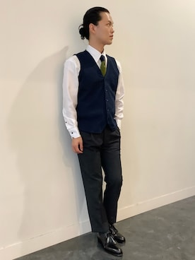 「アイテム（ビジネスシャツ）」を使った、BRICK HOUSE シャツ工房 福井フェアモール店さん（メンズ・167cm）の夏コーディネート