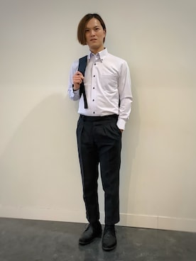 「TOKYO SHIRTS（トウキョウシャツ）のアイテム」を使った、BRICK HOUSE シャツ工房 福井フェアモール店さん（メンズ・167cm）の春コーディネート