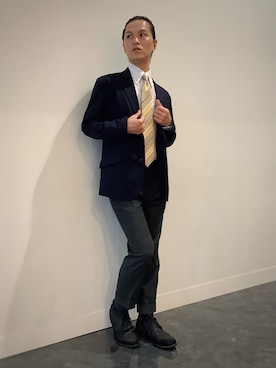「アイテム（ネクタイ）」を使った、BRICK HOUSE シャツ工房 福井フェアモール店さん（メンズ・167cm）の秋コーディネート