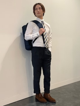 「BRICK HOUSE by TOKYO SHIRT（ブリックハウス）のアイテム」を使った、BRICK HOUSE シャツ工房 福井フェアモール店さん（メンズ・167cm）の冬コーディネート