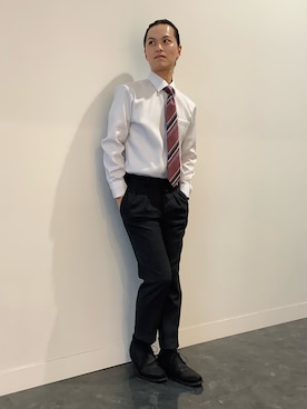 「アイテム（ビジネスシャツ）」を使った、BRICK HOUSE シャツ工房 福井フェアモール店さん（メンズ・167cm）の夏コーディネート