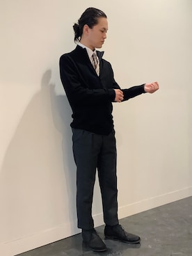 「アイテム（ビジネスシャツ）」を使った、BRICK HOUSE シャツ工房 福井フェアモール店さん（メンズ・167cm）の秋コーディネート