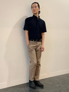 「アイテム（ビジネスシャツ）」を使った、BRICK HOUSE シャツ工房 福井フェアモール店さん（メンズ・167cm）の夏コーディネート