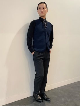 「アイテム（ビジネスシャツ）」を使った、BRICK HOUSE シャツ工房 福井フェアモール店さん（メンズ・167cm）の夏コーディネート
