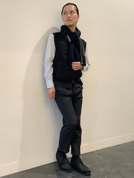 「アイテム（ビジネスシャツ）」を使った、BRICK HOUSE シャツ工房 福井フェアモール店さん（メンズ・167cm）の秋コーディネート