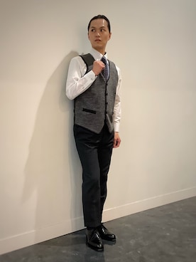 「アイテム（ベスト）」を使った、BRICK HOUSE シャツ工房 福井フェアモール店さん（メンズ・167cm）の秋コーディネート
