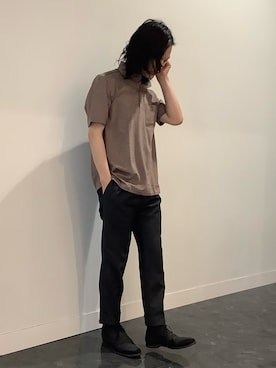 「アイテム（ポロシャツ、ブラウン系）」を使った、BRICK HOUSE シャツ工房 福井フェアモール店さん（メンズ・167cm）の夏コーディネート