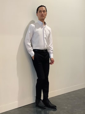 「アイテム（ビジネスシャツ）」を使った、BRICK HOUSE シャツ工房 福井フェアモール店さん（メンズ・167cm）の夏コーディネート