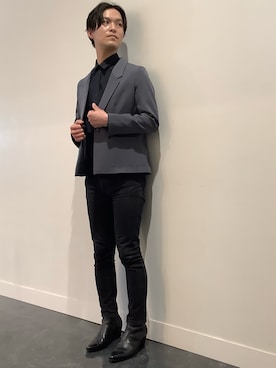 「CELINE」｜「アイテム（ジャケット/アウター）」を使った、BRICK HOUSE シャツ工房 福井フェアモール店さん（メンズ・167cm）の冬コーディネート