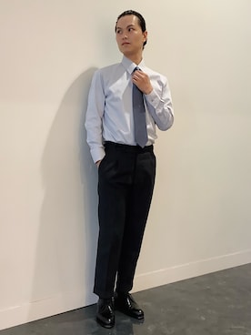 「アイテム（ビジネスシャツ）」を使った、BRICK HOUSE シャツ工房 福井フェアモール店さん（メンズ・167cm）の夏コーディネート