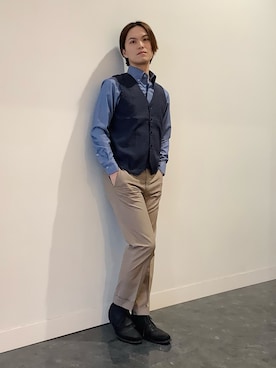 「BRICK HOUSE by TOKYO SHIRT（ブリックハウス）のアイテム」を使った、BRICK HOUSE シャツ工房 福井フェアモール店さん（メンズ・167cm）の冬コーディネート