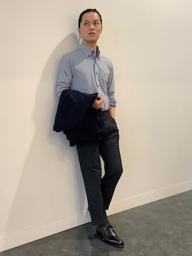 「アイテム（ビジネスシャツ）」を使った、BRICK HOUSE シャツ工房 福井フェアモール店さん（メンズ・167cm）の夏コーディネート