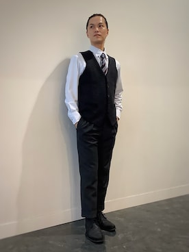 「アイテム（ネクタイ）」を使った、BRICK HOUSE シャツ工房 福井フェアモール店さん（メンズ・167cm）の秋コーディネート
