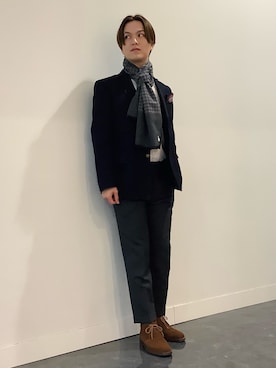 「アイテム（ビジネスシャツ）」を使った、BRICK HOUSE シャツ工房 福井フェアモール店さん（メンズ・167cm）の冬コーディネート