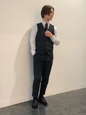 「BRICK HOUSE by TOKYO SHIRT（ブリックハウス）のアイテム」を使った、BRICK HOUSE シャツ工房 福井フェアモール店さん（メンズ・167cm）の冬コーディネート