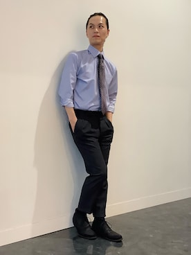 「アイテム（ビジネスシャツ）」を使った、BRICK HOUSE シャツ工房 福井フェアモール店さん（メンズ・167cm）の夏コーディネート