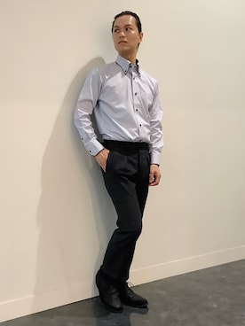 「アイテム（ビジネスシャツ）」を使った、BRICK HOUSE シャツ工房 福井フェアモール店さん（メンズ・167cm）の夏コーディネート