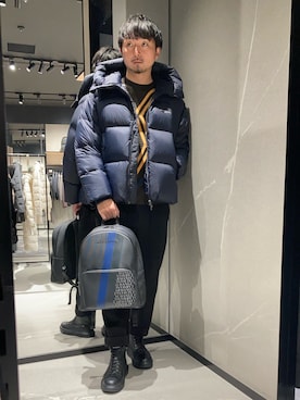 「アイテム（バックパック/リュック）」を使った、Yoshiさん（メンズ・181cm）の冬コーディネート