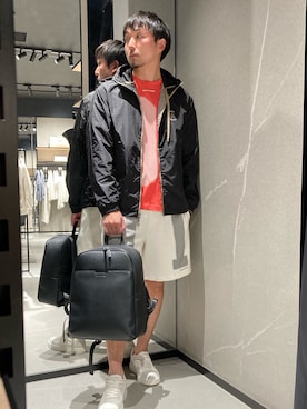 「アイテム（ナイロンジャケット）」を使った、Yoshiさん（メンズ・181cm）の冬コーディネート