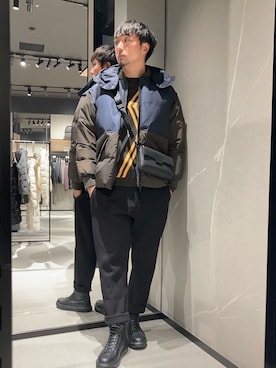 「アイテム（スラックス）」を使った、Yoshiさん（メンズ・181cm・30代）の冬コーディネート