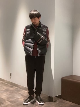 「ARMANI EXCHANGE（アルマーニエクスチェンジ）のアイテム（ダウンベスト）」を使った、Yoshiさん（メンズ・181cm）の秋コーディネート