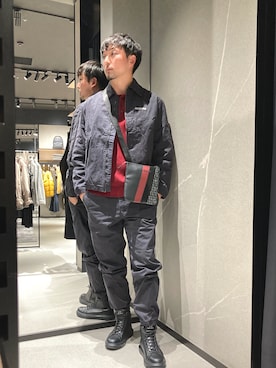 「アイテム（バッグ）」を使った、Yoshiさん（メンズ・181cm・30代）の秋コーディネート