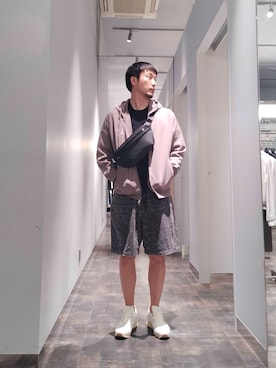 「ARMANI EXCHANGE（アルマーニエクスチェンジ）のアイテム」を使った、Yoshiさん（メンズ・181cm）の夏コーディネート