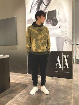 「アイテム（パーカー、ブラウン系）」を使った、Yoshiさん（メンズ・181cm）の夏コーディネート