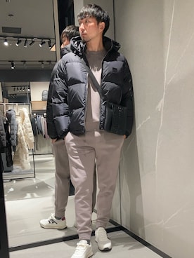 「おでかけコーデ」｜「アイテム（ダウンジャケット/コート）」を使った、Yoshiさん（メンズ・181cm）の冬コーディネート