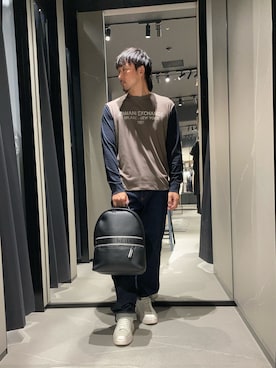 「アイテム（バックパック/リュック）」を使った、Yoshiさん（メンズ・181cm）の秋コーディネート
