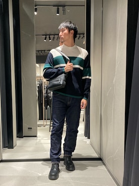 「ARMANIEXCHANGE」｜Yoshiさん（メンズ・181cm）の秋コーディネート