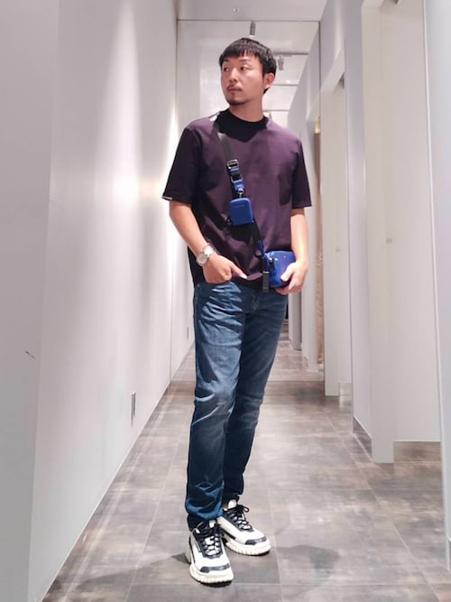 Armani Exchange ショルダーバッグ ジーンズ生地 ARMANI EXCHANGE（アルマーニエクスチェンジ）の「【A|X