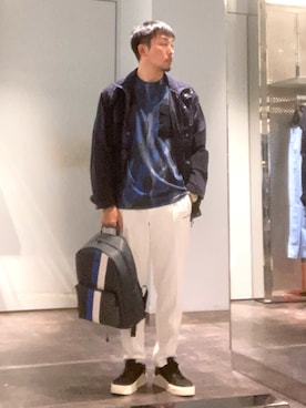 「ARMANI EXCHANGE（アルマーニエクスチェンジ）のアイテム（ナイロンジャケット）」を使った、Yoshiさん（メンズ・181cm）の夏コーディネート