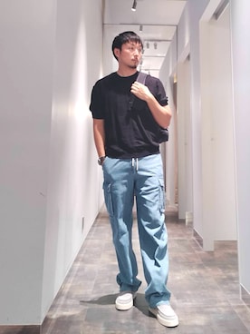 「ARMANI EXCHANGE（アルマーニエクスチェンジ）のアイテム」を使った、Yoshiさん（メンズ・181cm）の夏コーディネート