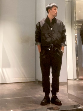 「ARMANI EXCHANGE（アルマーニエクスチェンジ）のアイテム（ドレスシューズ）」を使った、Yoshiさん（メンズ・181cm）の夏コーディネート