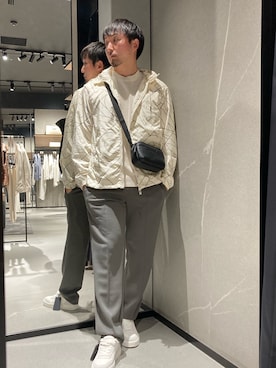 「アイテム（ナイロンジャケット）」を使った、Yoshiさん（メンズ・181cm）の冬コーディネート