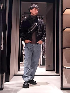 「アイテム（ボディバッグ/ウエストポーチ）」を使った、Yoshiさん（メンズ・181cm）の秋コーディネート