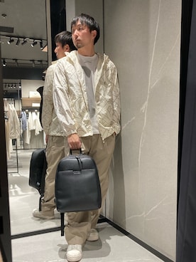「アイテム（ナイロンジャケット）」を使った、Yoshiさん（メンズ・181cm）の冬コーディネート