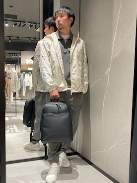 「アイテム（ナイロンジャケット）」を使った、Yoshiさん（メンズ・181cm）の冬コーディネート