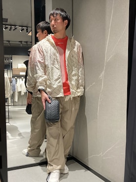 「アイテム（ポーチ）」を使った、Yoshiさん（メンズ・181cm）の冬コーディネート