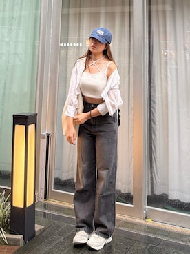 「SKECHERS（スケッチャーズ）の《SKECHERS》53D'LITES-SMOOTH NOSTALG（スニーカー、ホワイト系）」を使った、Koey こいさん（レディース・164cm）の夏コーディネート