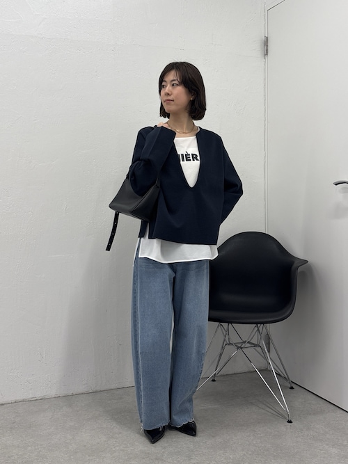 スクエアネックジョーゼットロゴロンT（Tシャツ/カットソー）｜COLLAGE