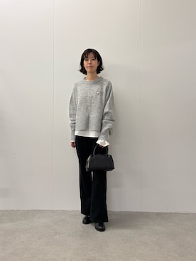 「アイテム（ブローチ/コサージュ）」を使った、Minamiさん（レディース・157cm）の秋コーディネート