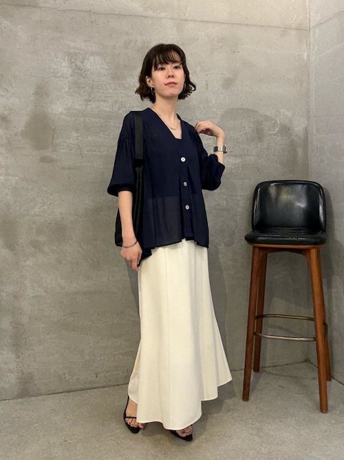 COLLAGE GALLARDAGALANTE ブラウス シャツ 強撚シアーシャツ