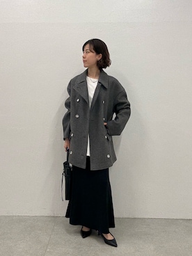 「アイテム（ピーコート）」を使った、Minamiさん（レディース・157cm）の秋コーディネート